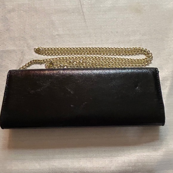 BCBGeneration Black Patent Leather Clutch Chain Shoulder Purse Evening Bag - Picture 5 of 10